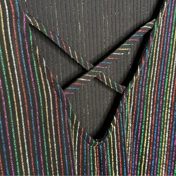 TORRID 1X Rainbow stripes 4K‎ Lurex Metallic Rib knit Criss Cross Top 14-16 - Picture 8 of 10